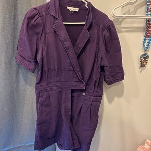 Purple puff Sleeve romper